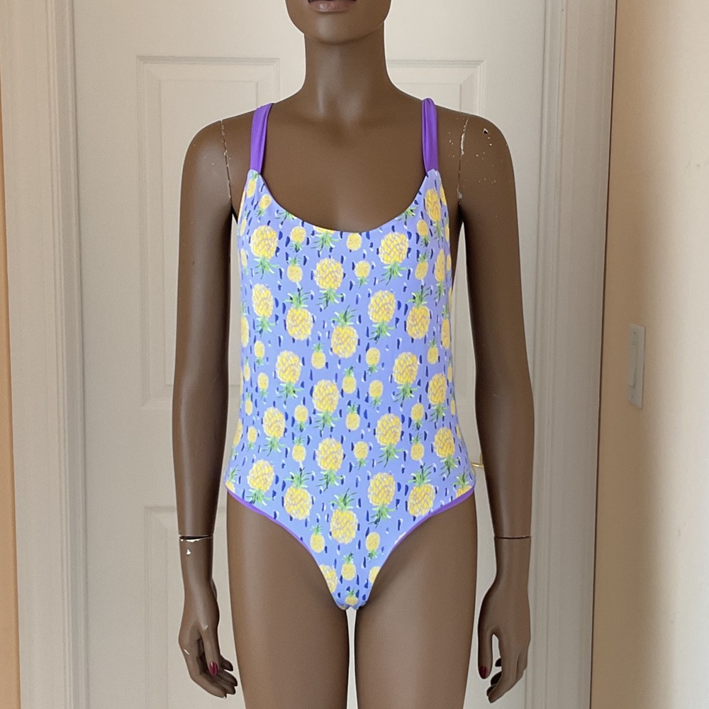 Maylana pineapple print racerback swimsuit